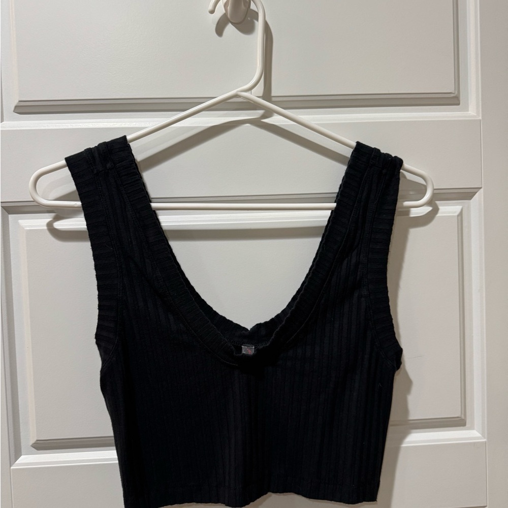 Black Ribbed Free People Movement Women's Top